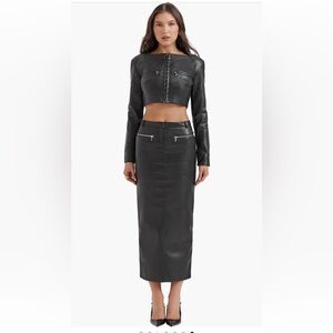 LAST PRICE DROP - 🆕 House of CB Tana Faux Leather Maxi Skirt - M